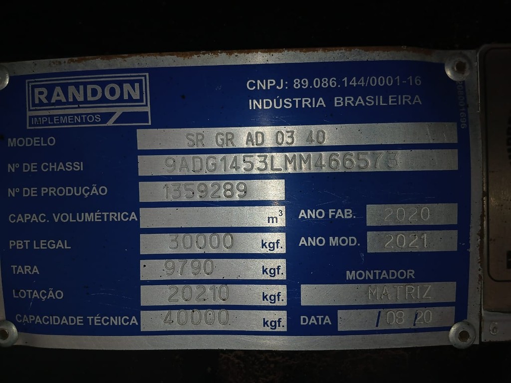 Carreta SEMI-REBOQUE GRANELEIRO Randon ANO 2021 1+1+1 Vanderleia de Rodocatarina Implementos LTDA na Santa Catarina