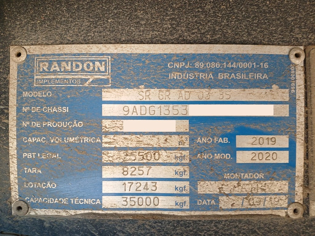 Carreta SEMI-REBOQUE GRANELEIRO Randon ANO 2020 3 Eixos de Rodocatarina Implementos LTDA na Santa Catarina