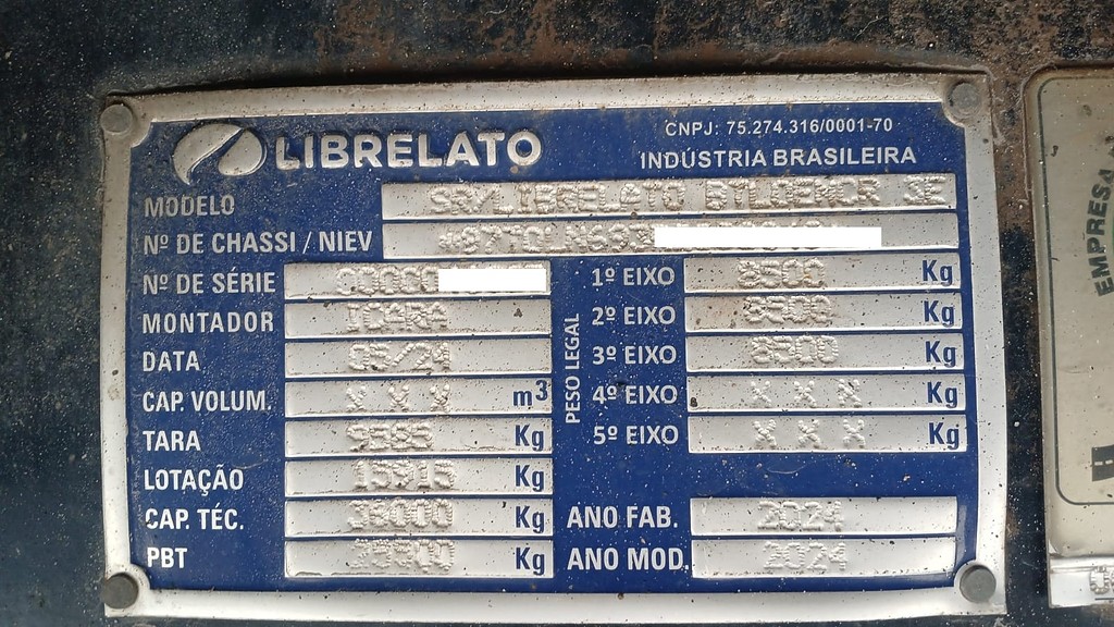 Carreta SEMI-REBOQUE BAU SIDER Librelato ANO 2024 3 Eixos de Rodocatarina Implementos LTDA na Santa Catarina