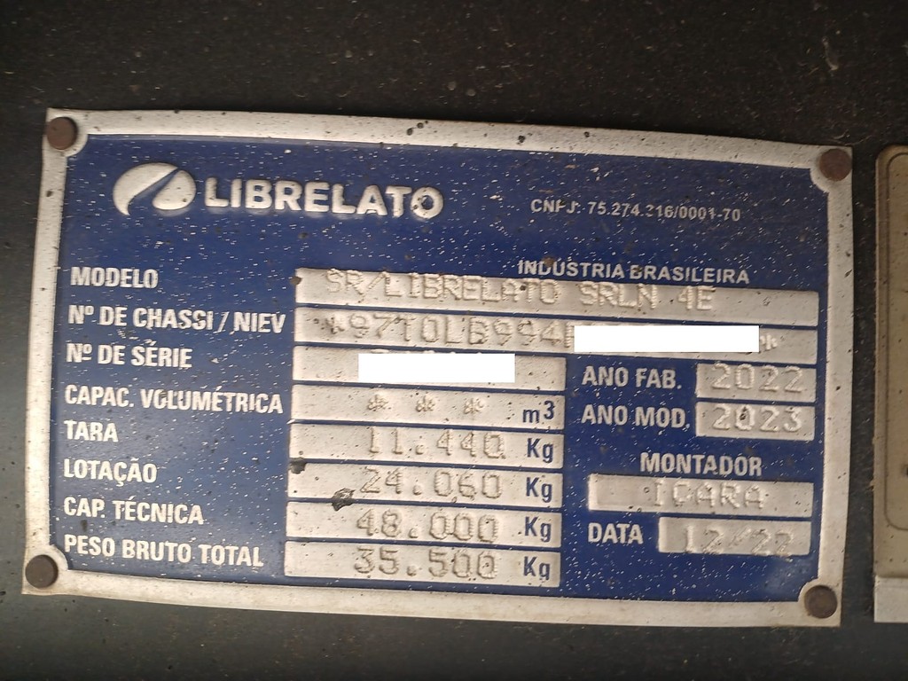 Carreta SEMI-REBOQUE BAU SIDER Librelato ANO 2023 4 Eixos de Rodocatarina Implementos LTDA na Santa Catarina