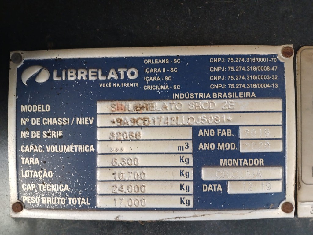 Carreta BITREM GRANELEIRO Librelato ANO 2020 1 Eixo de Rodocatarina Implementos LTDA na Santa Catarina