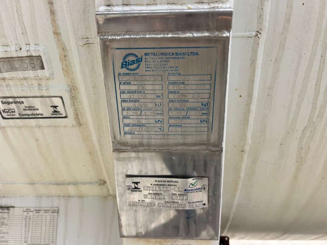 Carreta SEMI-REBOQUE TANQUE ACO Biasi ANO 2019 1+1+1 Vanderleia de Rodolima Caminhoes no Paraná