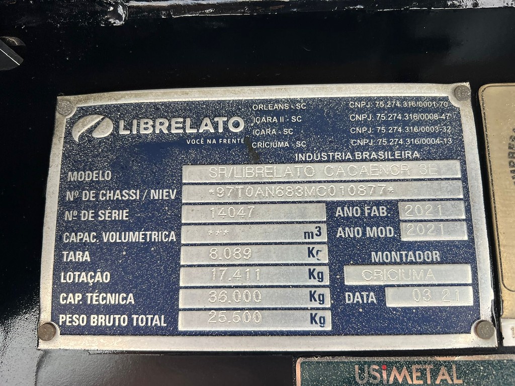 Carreta SEMI-REBOQUE GRANELEIRO Librelato ANO 2021 3 Eixos de Rodolima Caminhoes no Paraná