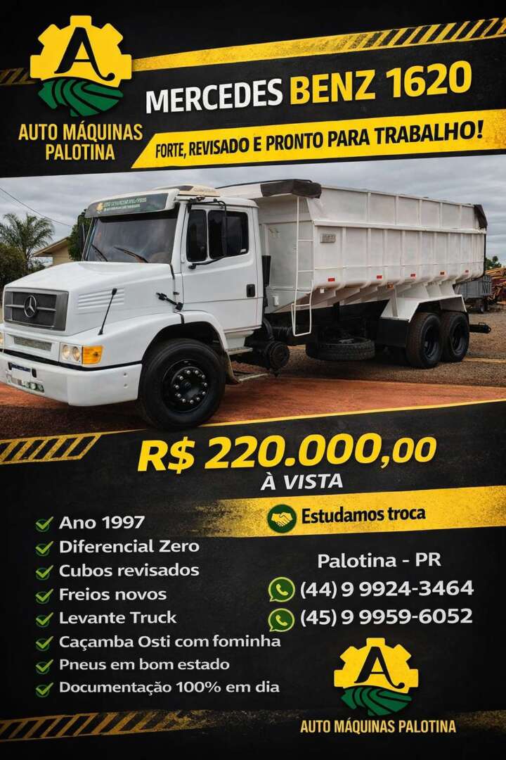 Caminhão MERCEDES BENZ MB 1620 Graneleiro ANO 1997 de Auto Máquinas Palotina no Paraná