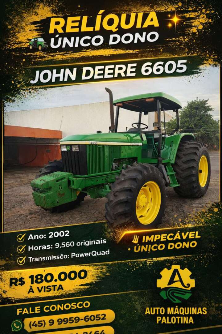 TRATOR JOHN DEERE JOHN DEERE 6605 ANO 2002 de Auto Máquinas Palotina no Paraná