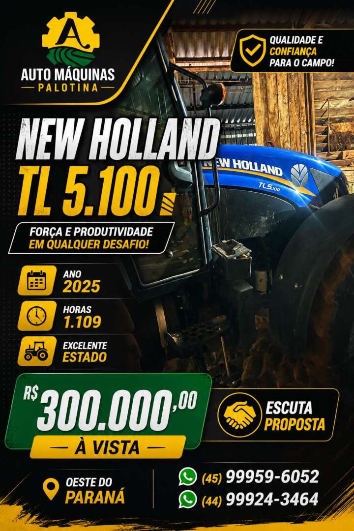 TRATOR NEW HOLLAND NEW TL5.100 ANO 2025 de Auto Máquinas Palotina no Paraná