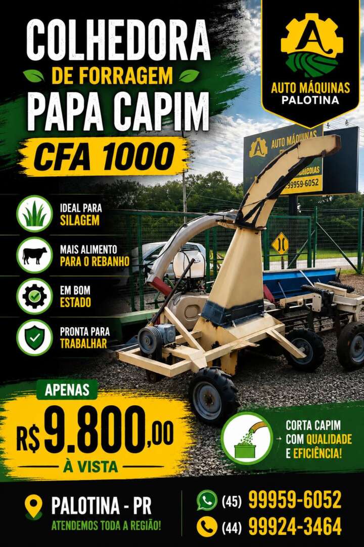 IMPLEMENTOS AGRICOLAS ENSILADEIRA COLHEDORA DE CAPIM ANO 2010 de Auto Máquinas Palotina no Paraná