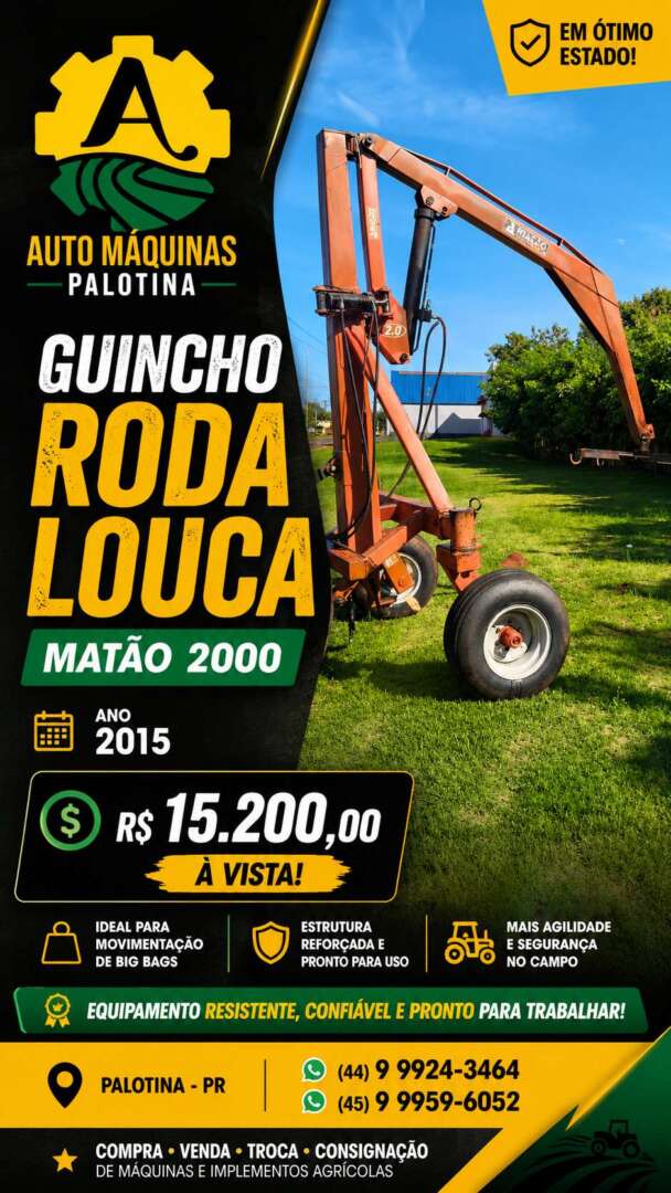 IMPLEMENTOS AGRICOLAS GUINCHO BIG BAG GUINCHO 2000 Kg ANO 2015 de Auto Máquinas Palotina no Paraná