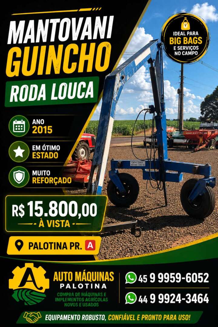 IMPLEMENTOS AGRICOLAS GUINCHO BIG BAG GUINCHO 1500 Kg ANO 2015 de Auto Máquinas Palotina no Paraná