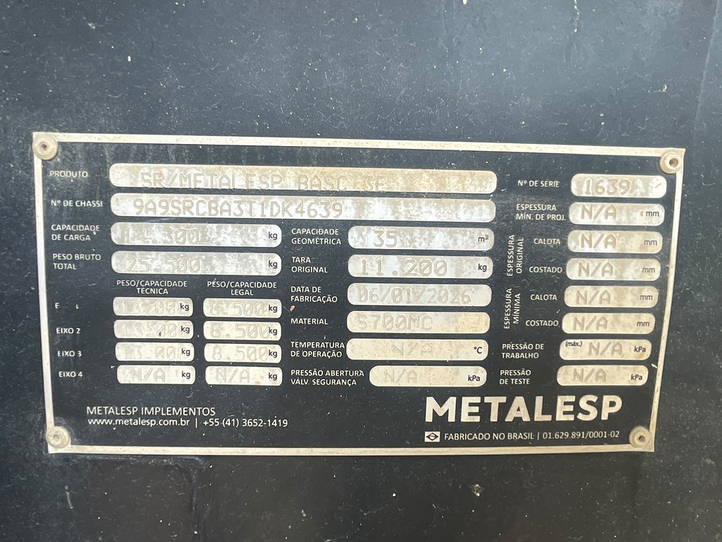 Carreta SEMI-REBOQUE BASCULANTE Metalesp ANO 2026 1 Eixo de Jeff Caminhões e Carretas no Paraná