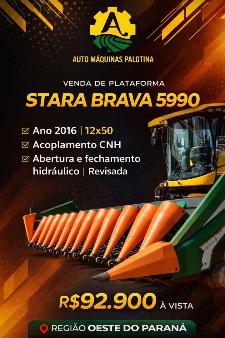 PLATAFORMA COLHEITADEIRA STARA BRAVA 5990 ANO 2016 de Auto Máquinas Palotina no Paraná
